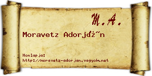 Moravetz Adorján névjegykártya